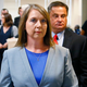 Betty Shelby leaves the courtroom with her husband, Dave Shelby, after the jury in her case began deliberations in Tulsa, Okla., on May 17, 2017. (Sue Ogrocki/AP Images)